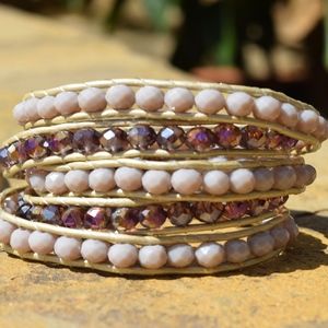 Handmade beaded wrap bracelet